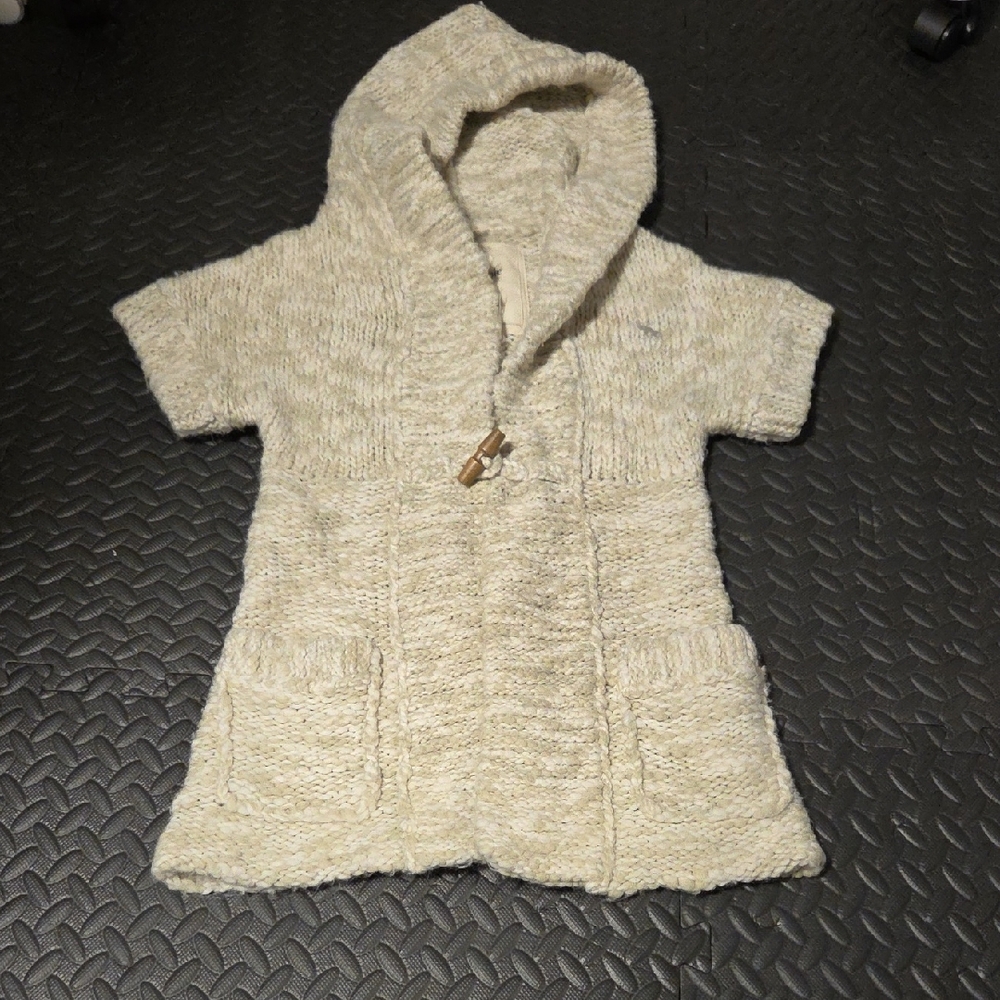 Abercrombie & Fitch Cream Hooded Knit Cardigan – Women’s XS Cozy Layer